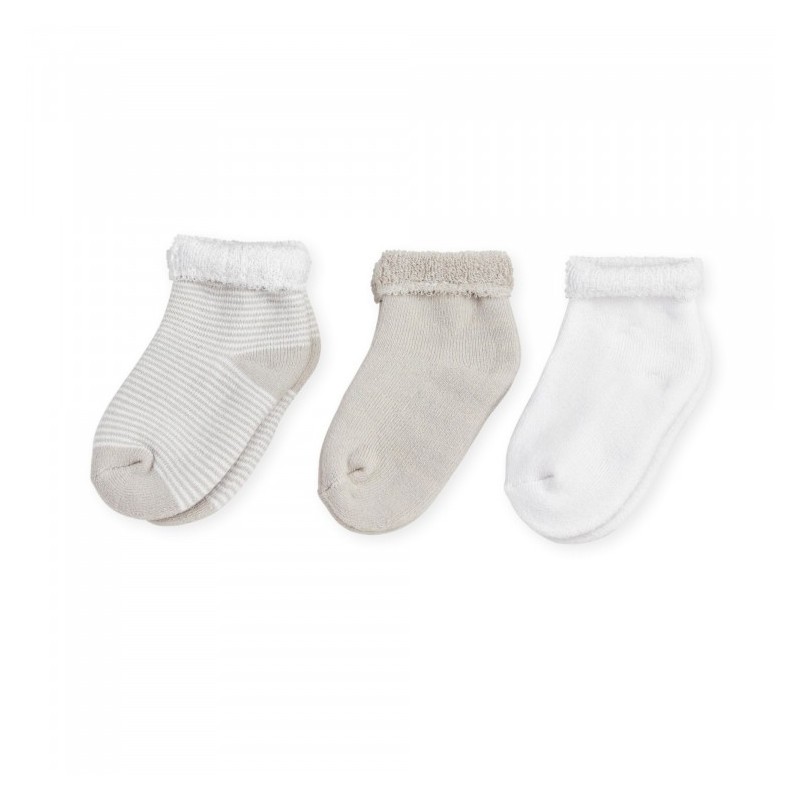 Lot de 3 Chaussette Beige 0-3m