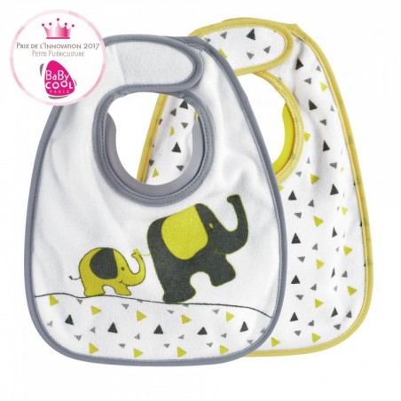 Lot de 2 Bavoir Bib'up 1er age Gris et Jaune