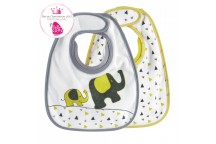 Lot de 2 Bavoir Bib'up 1er age Gris et Jaune