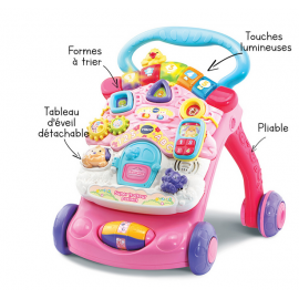 Super Trotteur Parlant 2 en 1 Rose