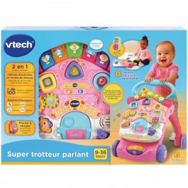 Super Trotteur Parlant 2 en 1 Rose