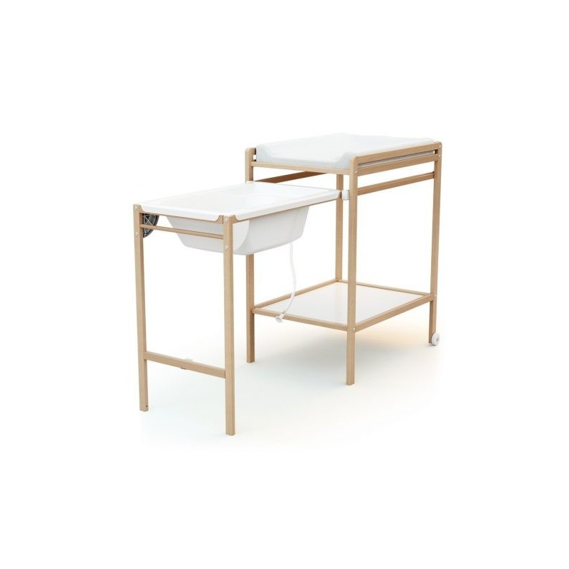 Table à Langer avec baignoire Essentiel Hêtre verni