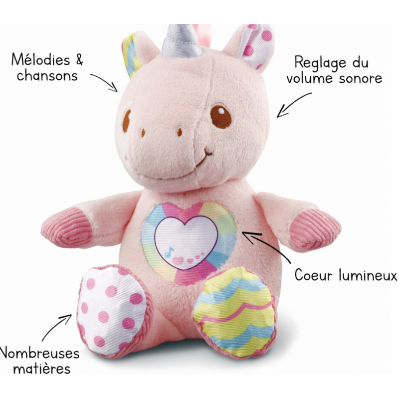 VTech - Peluche licorne - Maé, ma licorne à câliner