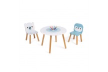 Table et 2 chaises Banquise (Bois)