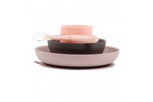 Coffret de repas 4pcs rose/aubergine