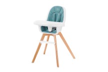 Chaise Haute Tixi 2 en 1 - Bleu Turquoise/Hêtre