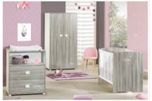 Chambre Smile Silex Lit évolutif + Armoire + Commode