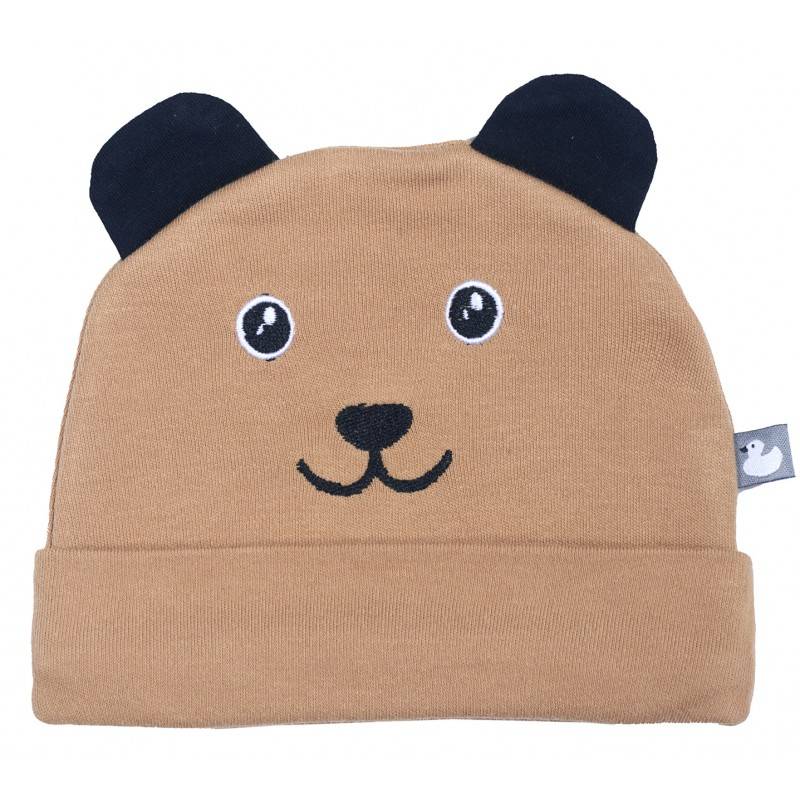 Bonnet Petit Ourson Avec Oreilles Camel Noir Le coin des petits