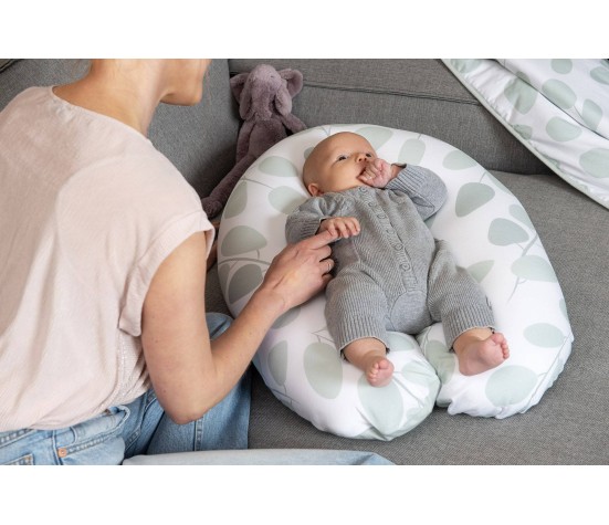 Coussin d'allaitement Buddy Leaves Aqua Green