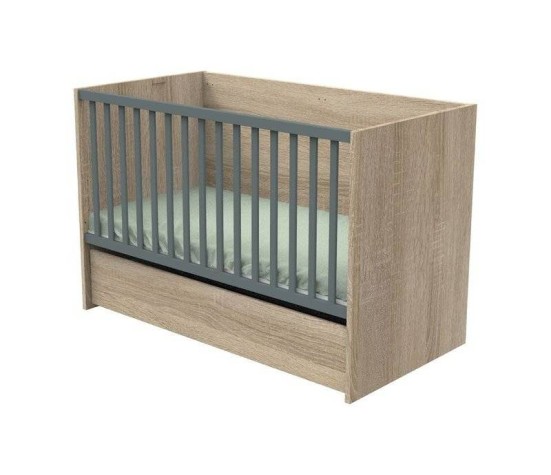 Lit Nova 140x70 evolutif en 90x190 et 140x190 Gris Volcan