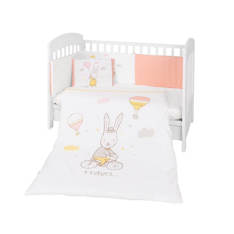 Parure de lit 6 pièces 70X140 Lapin amoureux - Le coin des petits