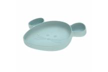 Assiette à compartiment en silicone little chums souris Bleu