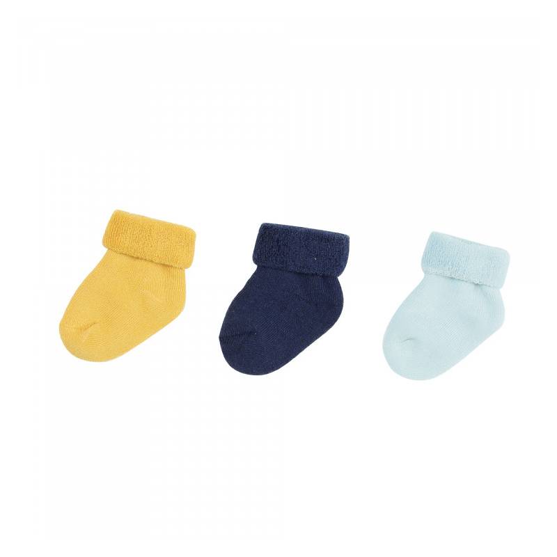 Lot de 3 chaussettes 0/6 mois marine/jaune/vert - Le coin des petits