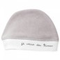 Bonnet naissance velours gris