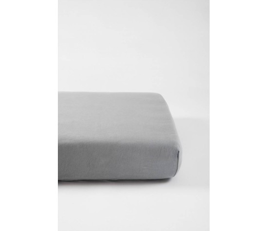 Drap Housse 70x140 Gris coton BIO