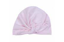 Bonnet forme turban rose pastel