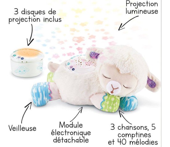 Veilleuse Manon Lumi Mouton Nuit étoilée 3 en 1