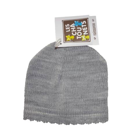 Bonnet naissance fille vanille en coton pima imprimé : -50% naissance