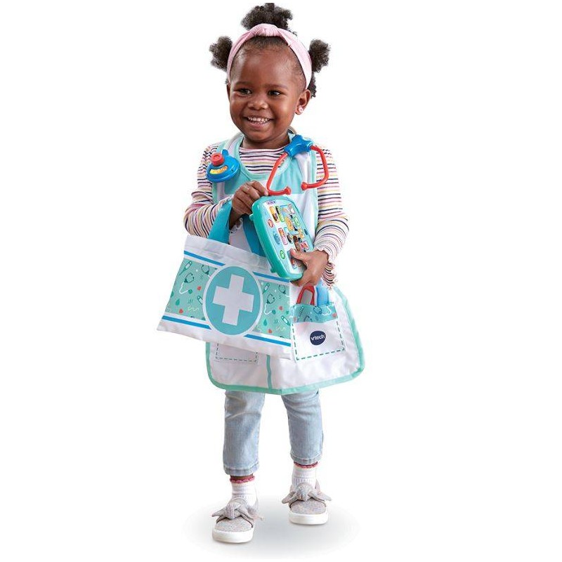 Kit Médecin Enfant 2-5 Ans - 15 Accessoires + Tablette Interactive - Jouet éducatif Imitation Avec Stéthoscope, Seringue... - 4
