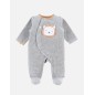 Pyjama Velours Gris 0 mois - Babou & Kendi Pyjama Velours Gris 0 mois - Babou & Kendi