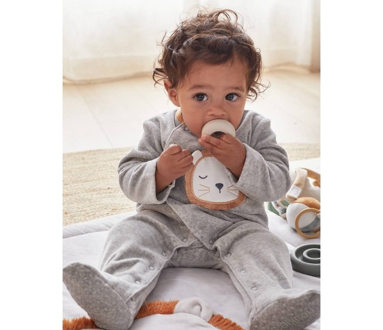 Pyjama Velours Gris 0 mois - Babou & Kendi