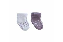 Lot de 2 Paires Chaussettes Lilas 0-6 MOIS