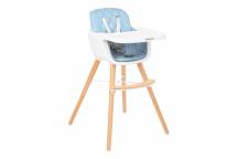 Chaise Haute Woody 2 en 1 Bleu