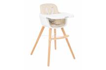 Chaise Haute Woody 2 en 1 Beige