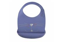 Bavoir Silicone Chat - Bleu Marine