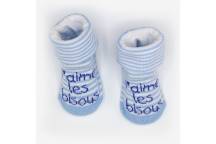 Chaussettes - J'aime les Bisous Bleu 0-6 mois