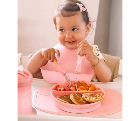 Assiette Plateau Antidérapant Rose