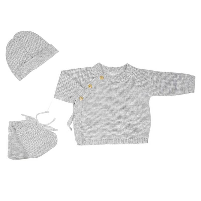 Trousseau de Naissance 3 pcs Gris - 0/1 mois