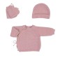 Kit Brassière + Chaussons + Bonnet Rose 0/1 mois Kit Brassière + Chaussons + Bonnet Rose 0/1 mois