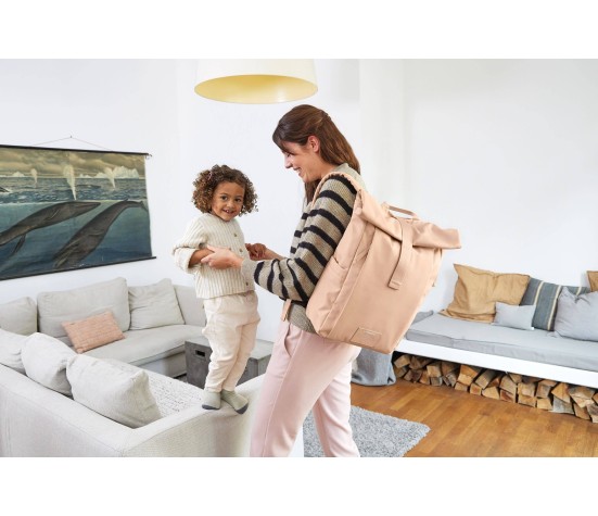 Sac à Dos à Langer - Rolltop, Rose Pêche