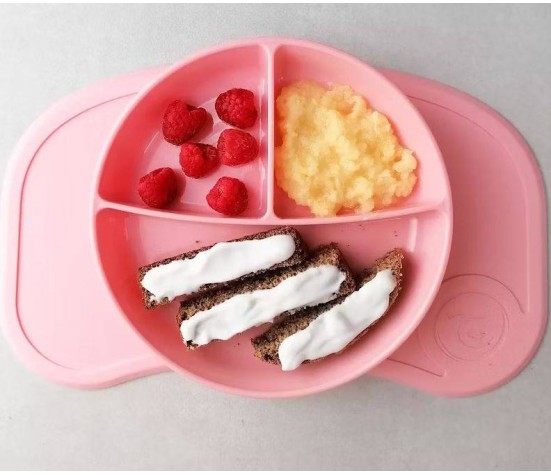 Assiette à Compartiment Gris Pastel