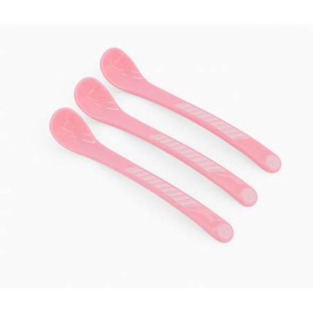 Lot de 2 Cuillères 1er Âge Silicone - Grey & Pink