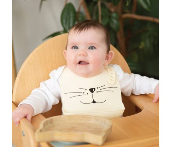 Bavoir Silicone Chat - Sable