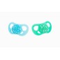 Lot De 2 Sucettes Vert/Bleu 6M+ Lot De 2 Sucettes Vert/Bleu 6M+