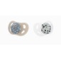 Lot De 2 Sucettes Gris/Blanc 0-6M Lot De 2 Sucettes Gris/Blanc 0-6M
