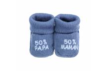 Chaussons 50% Papa 50% Maman Bleu