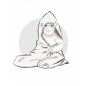 Maxi Cape de Bain Coton Gaufré Nuage Maxi Cape de Bain Coton Gaufré Nuage