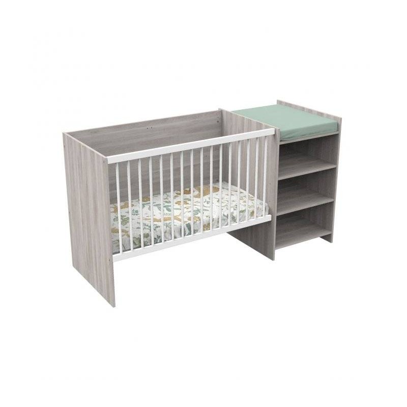 Lit Evolutif Chêne Silex + Commode