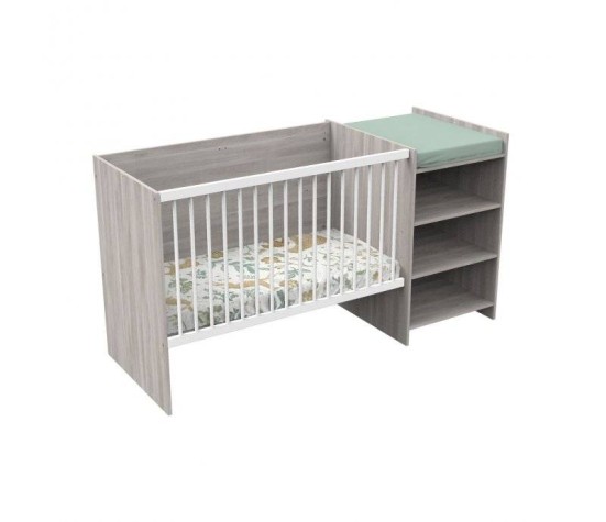 Lit Evolutif Chêne Silex + Commode