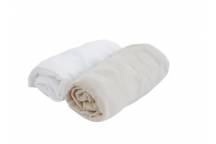 Lot de 2 Draps Housses 70x140 Blanc/Ecru