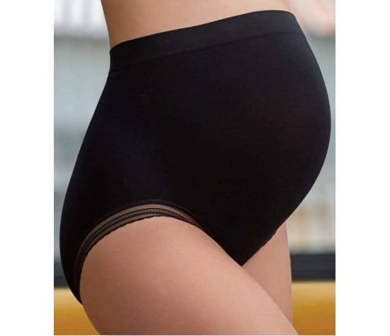 Maxi Culotte de Grossesse Sans Couture Milk Noir S