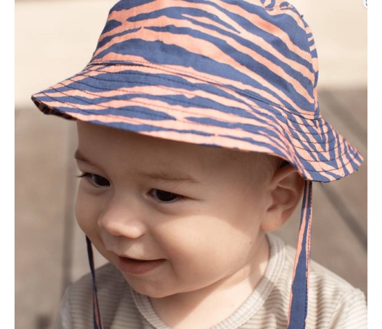 Chapeau Zèbre Orange/Bleu 1-2 ans
