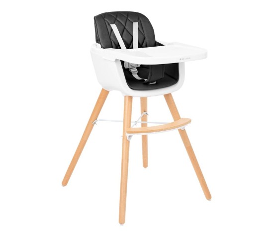 Chaise Haute Woody 2 en 1 Noir