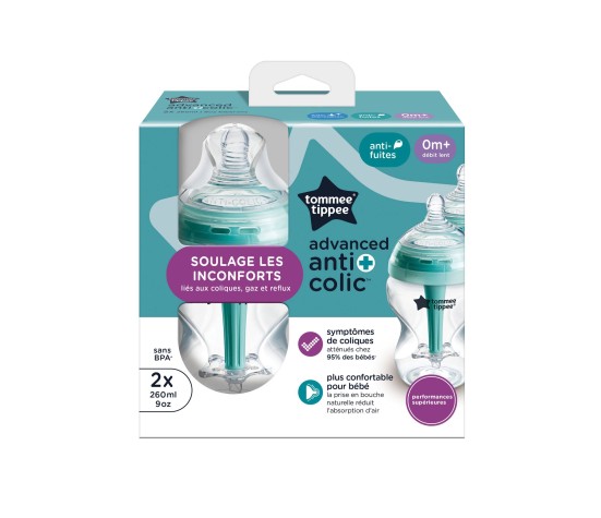 Lot De 2 Biberons Anti-Colique 260ML