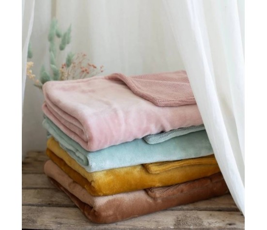 Couverture Ocre Tricot Flanelle 75*100 CM