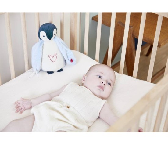 Peluche Veilleuse Manchot Bleu